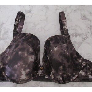 Le Mystere Bra 38D Black Marble‎ Plunge T Shirt Underwire Back Closure